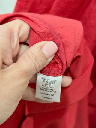 Helsa Strapless Crinkle Pleated Long Gown with Pockets Red Women's Size Small