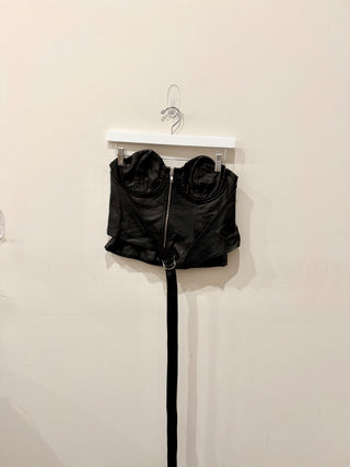 NBD faux leather corset top, S