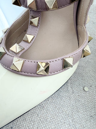 Valentino patent leather rockstud heels, 37.5