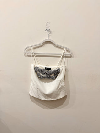 Zara strap top with floral embellishment, M