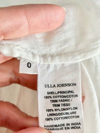 Ulla Johnson cream eyelet and lace midi dress, 0