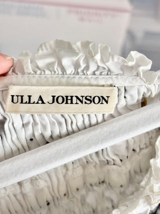 Ulla Johnson white brown embroidered smocked maxi dress, 4