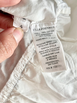 Ulla Johnson white brown embroidered smocked maxi dress, 4