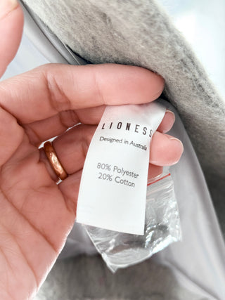 Lioness wool-blend blazer coat featuring structured silhouette with classic notch lapels and single-button closure, XS