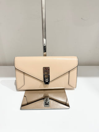 Henri Bendel leather wallet with silver hardware