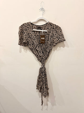 Reformation floral print wrap mini dress, M