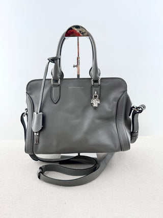 Alexander McQueen leather scull paddock zip tote bag