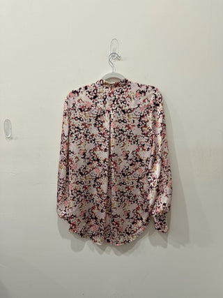 Equipment Boleyn Oversized Floral Print Button Down Shirt Pink Womens Size Small