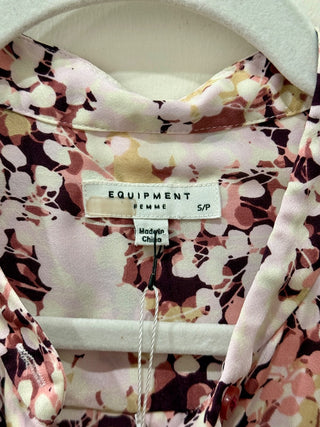 Equipment Boleyn Oversized Floral Print Button Down Shirt Pink Womens Size Small