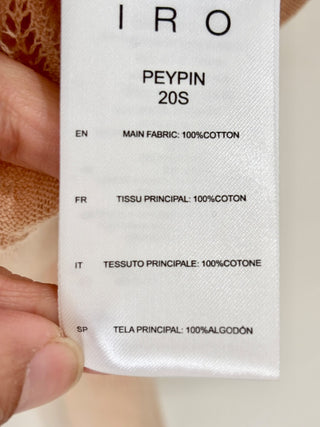 IRO Peypin Poplin Cotton Geometric Open Knit Sweater Peach Women's Size Small