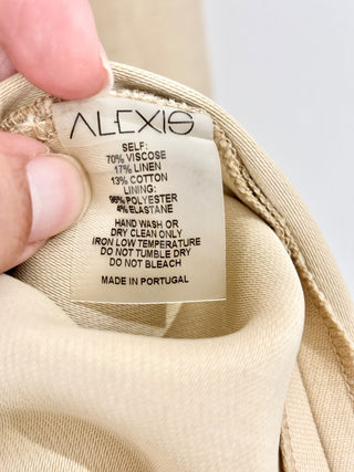Alexis Jenell Asymmetric Halter Open Back Mini Dress With Button Beige Women's S