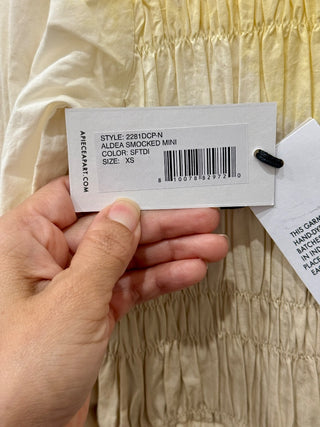 A piece apart aldea smocked mini dres, XS