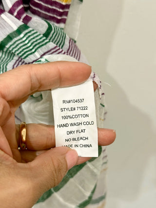 Burning Torch short striped cover up, S