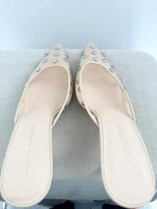 Loeffler Randall mesh crystal embellished low heel mules, 9