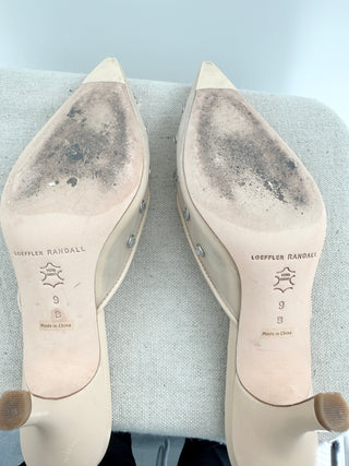 Loeffler Randall mesh crystal embellished low heel mules, 9