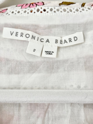 Veronica Beard Mikhail Floral Flutter Sleeve Mini Wrap Dress Orange Women's US 2