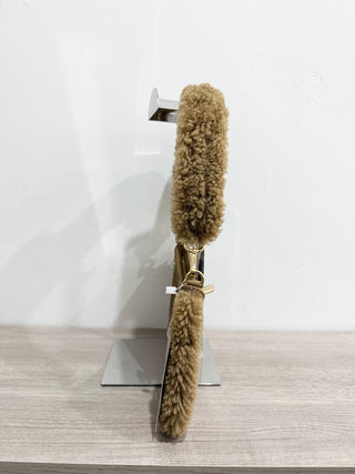 Jacquemus suede fur trim handbag