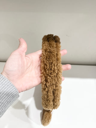 Jacquemus suede fur trim handbag