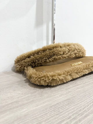 Jacquemus suede fur trim handbag