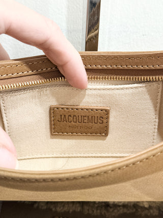 Jacquemus suede fur trim handbag
