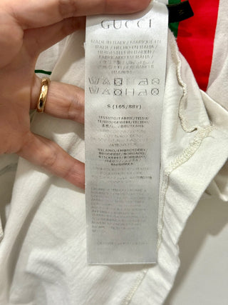 Gucci white tee with graphics, M