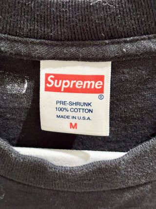 Supreme black men tee with white graphics, M