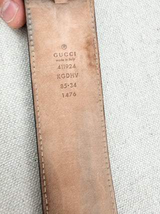 Gucci men GG belt with GG print, 85 / 34