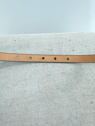 Escada thin patent leather vintage belt with heart buckle, 80