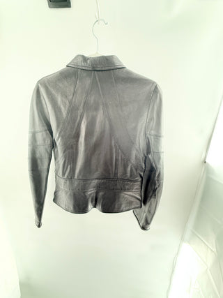 Neely Mack leather jacket with front tie, S