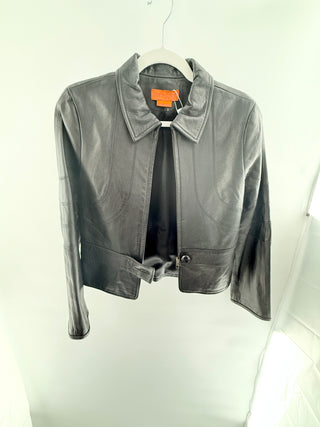 Neely Mack leather jacket with front tie, S