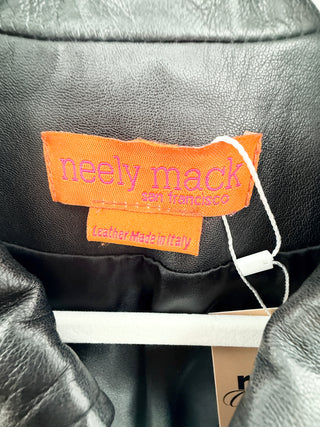 Neely Mack leather jacket with front tie, S