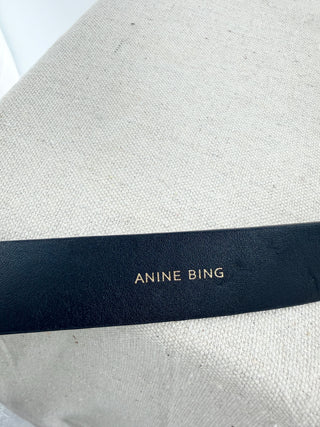 Anine Bing signature link belt wide leather, M/L