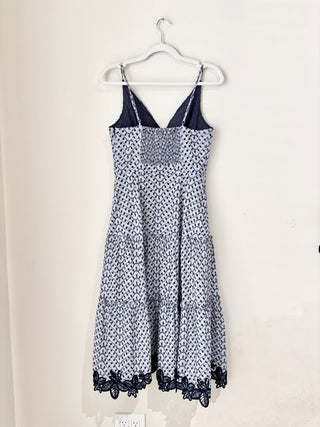 Derek Lam 10 Crosby Samaria Embroidered Cami A-Line Midi Dress Blue Women's 2