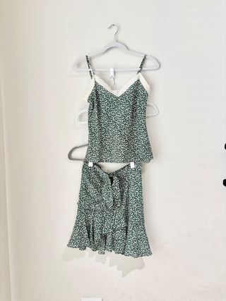 Veronica Beard green white casual set: tank and skirt, 2