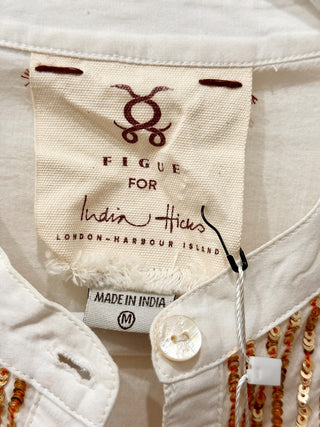 Figue cover up kaftan with sequins and tassel, M