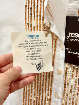 Figue cover up kaftan with sequins and tassel, M