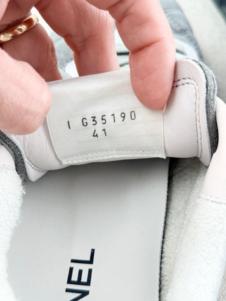 Chanel quilted suede and fabric sneakers CC, 41
