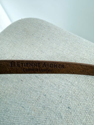 Etienne aigner thin leather belt, L