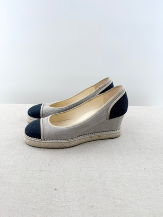 Chanel espadrille wedges platform canvas, 42