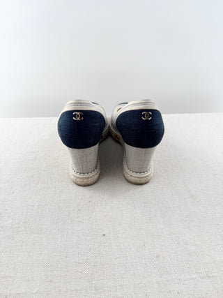 Chanel espadrille wedges platform canvas, 42