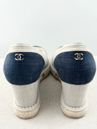 Chanel espadrille wedges platform canvas, 42