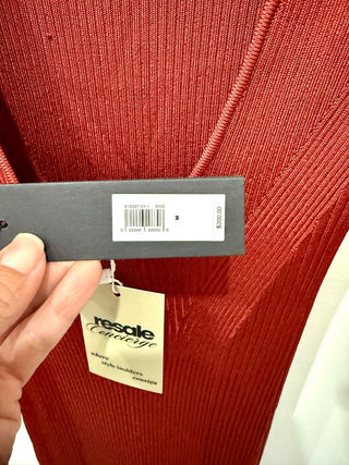 NWT Banana Republic Ribbed Ines Scoop-Back Sweater Dress Cabin Red Womens Size M