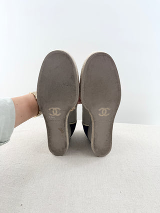 Chanel espadrille wedges platform canvas, 42