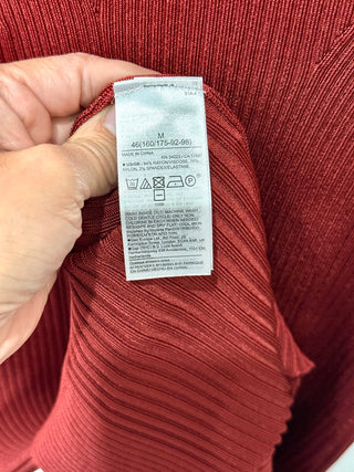 NWT Banana Republic Ribbed Ines Scoop-Back Sweater Dress Cabin Red Womens Size M