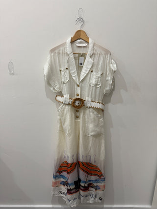 Zimmermann linen blend jumpsuit seaside crop leg, 3 - large