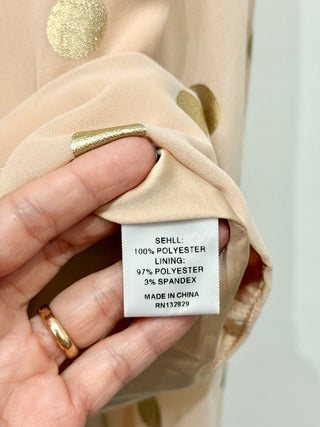 Camila Coelho shirt with tie and metallic dots, S