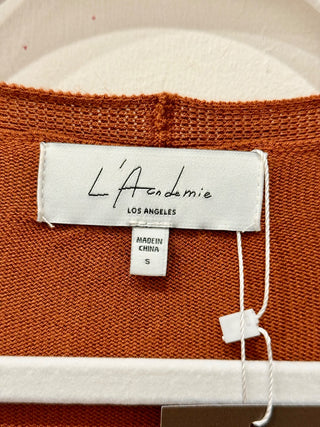 L'Academie ribbed V neck long dress, S