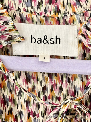 Ba&Sh green orange metallic thread top, 2