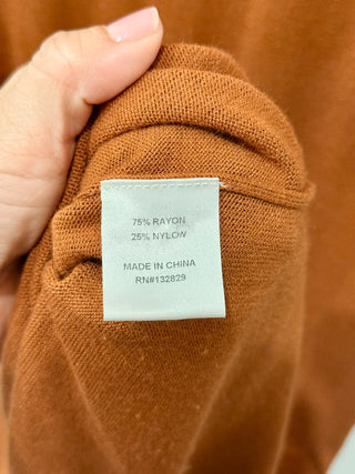 L'Academie ribbed V neck long dress, S