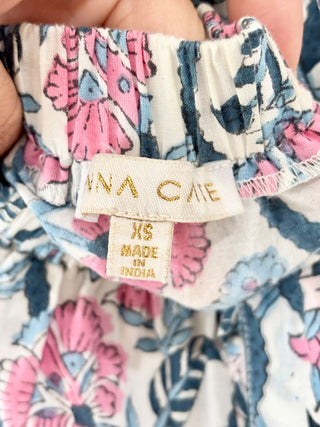 Anna Cate white blue pink pattern maxi dress, XS